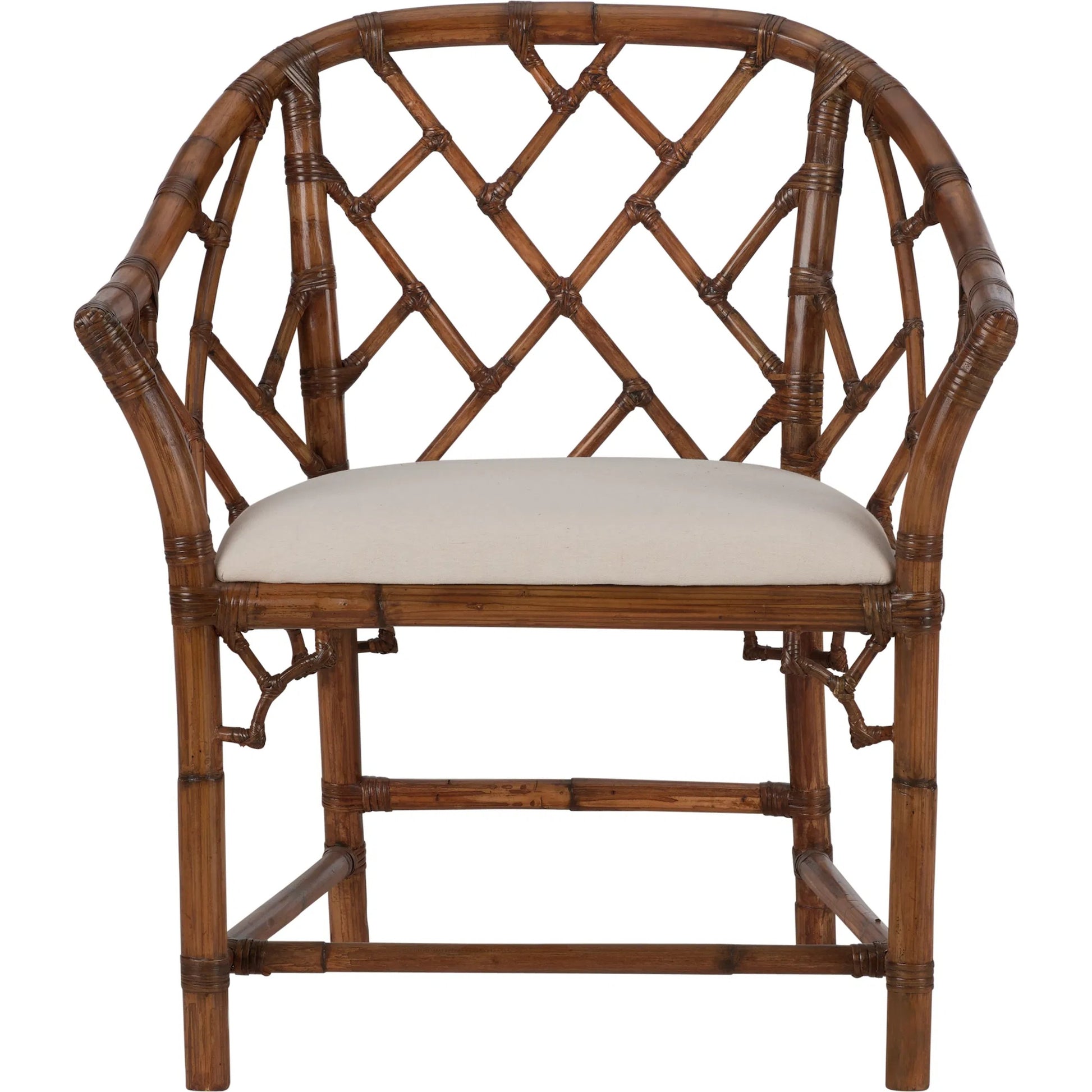 Chippendale Bamboo Arm Chair by Chelsea House in brown, natural. Made from unique in a rustic style.