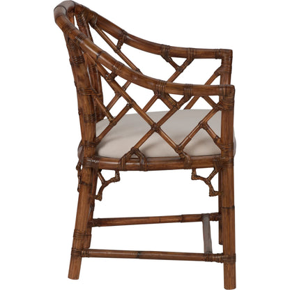 Chippendale Bamboo Arm Chair by Chelsea House in brown, natural. Made from unique in a rustic style.