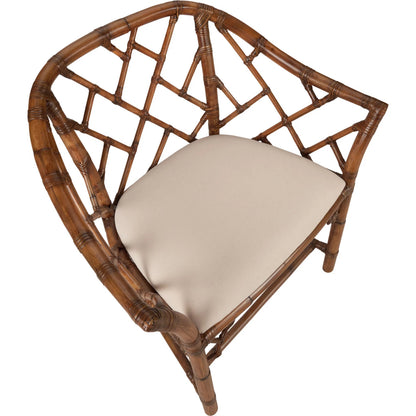Chippendale Bamboo Arm Chair by Chelsea House in brown, natural. Made from unique in a rustic style.