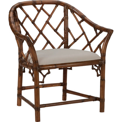 Chippendale Bamboo Arm Chair by Chelsea House in brown, natural. Made from unique in a rustic style.