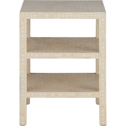 Leaf Inlay Side Table by Chelsea House in natural white. Made from unique in a transitional style.