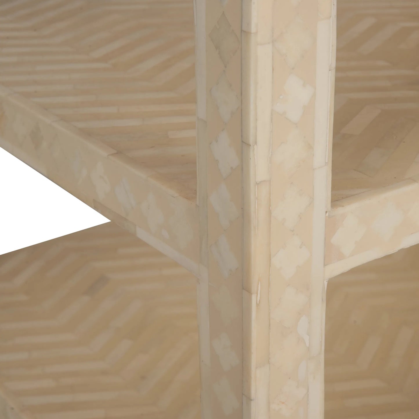 005 SI-2387760 | Closeup | Leaf Inlay Side Table by Chelsea House in natural white. Made from unique in a transitional style.