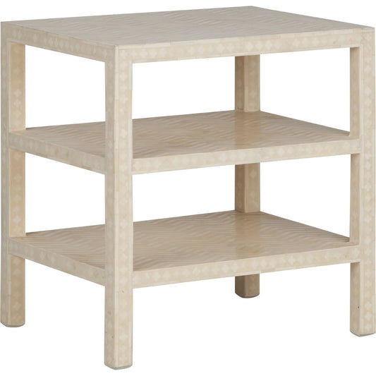 Leaf Inlay Side Table by Chelsea House in natural white. Made from unique in a unique style.