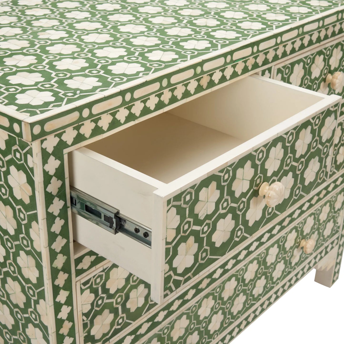 006 SI-2387688 | Closeup | Clark Chest by Chelsea House in green, white. Made from unique in a eclectic & global style.