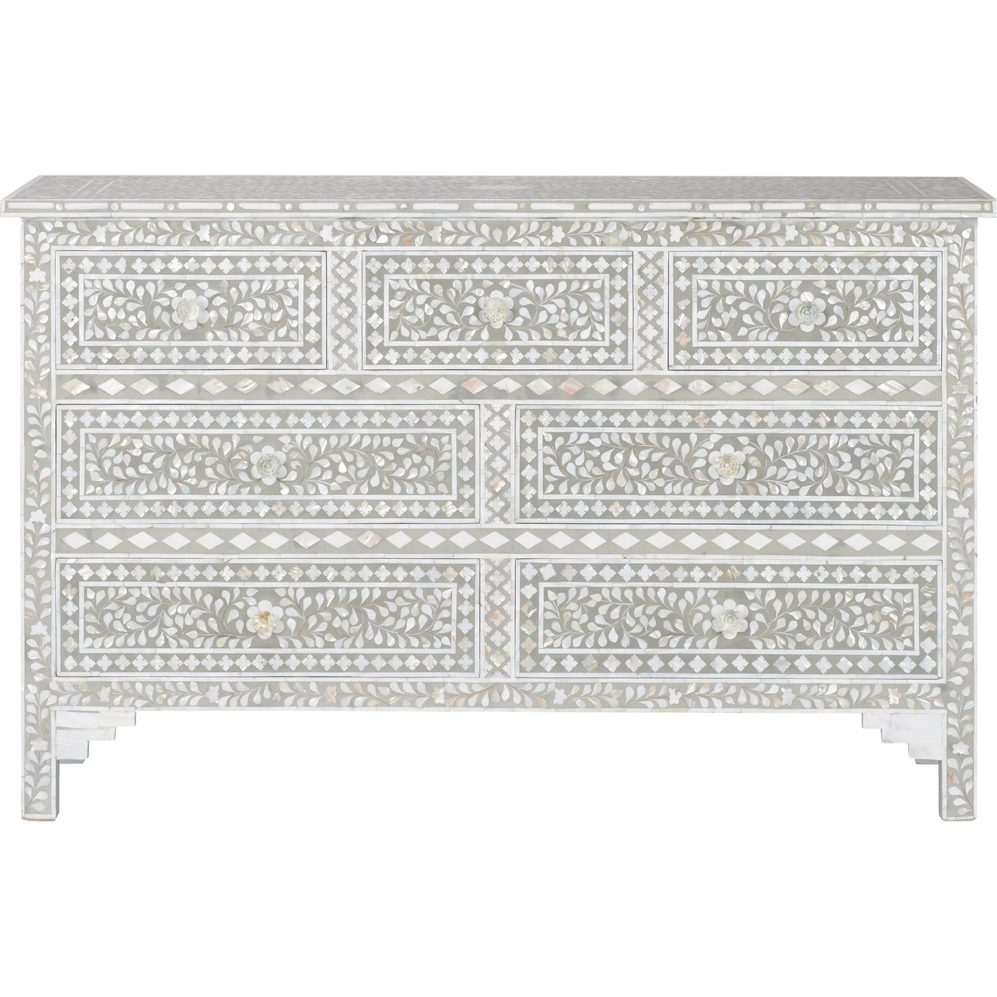002 SI-2387669 | Additional Silo | Charles Chest by Chelsea House in gray, mother of pearl. Made from unique in a traditional style.