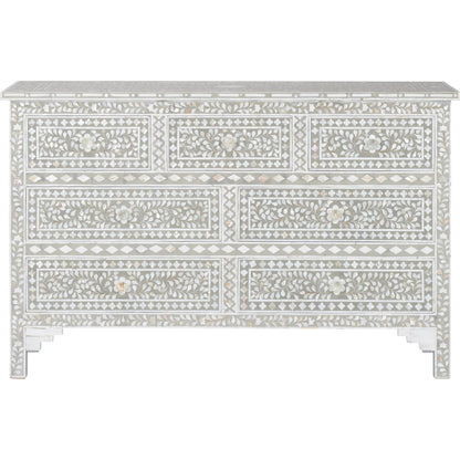 Charles Chest by Chelsea House in gray, mother of pearl. Made from unique in a traditional style.