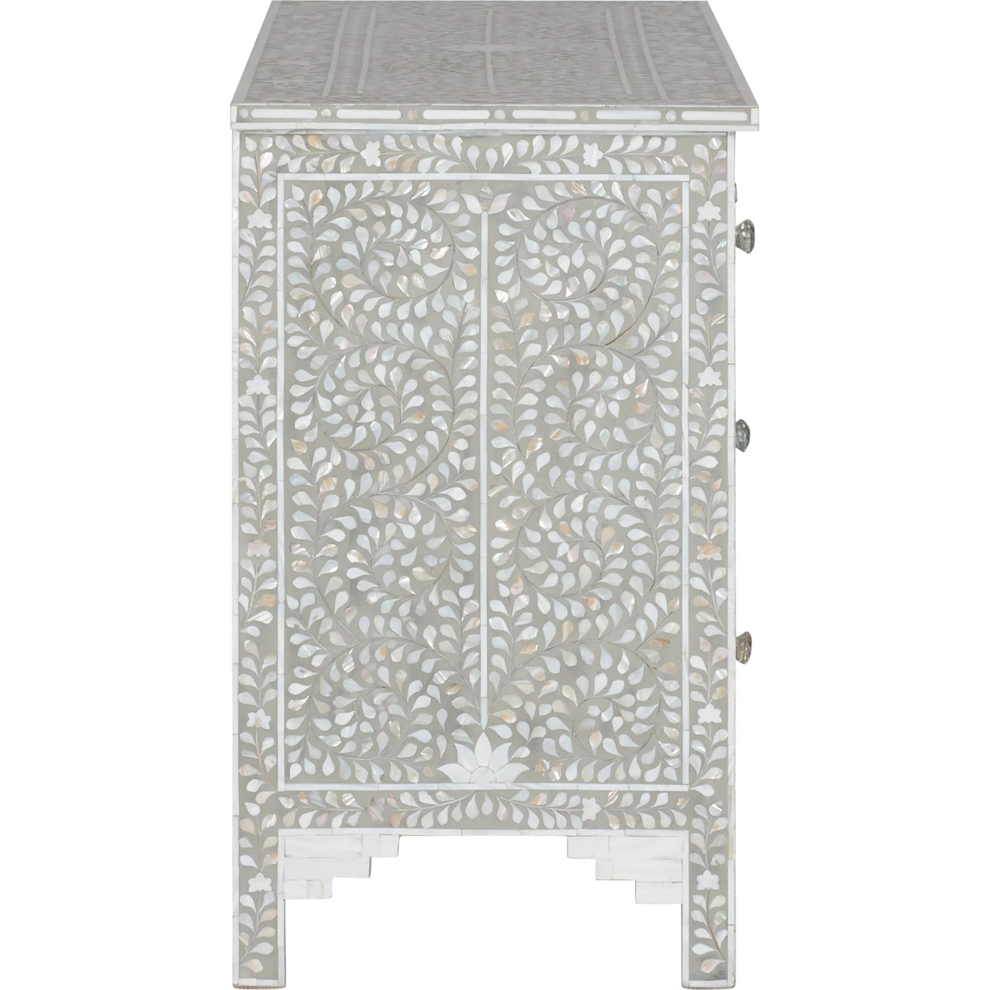 003 SI-2387669 | Additional Silo | Charles Chest by Chelsea House in gray, mother of pearl. Made from unique in a traditional style.