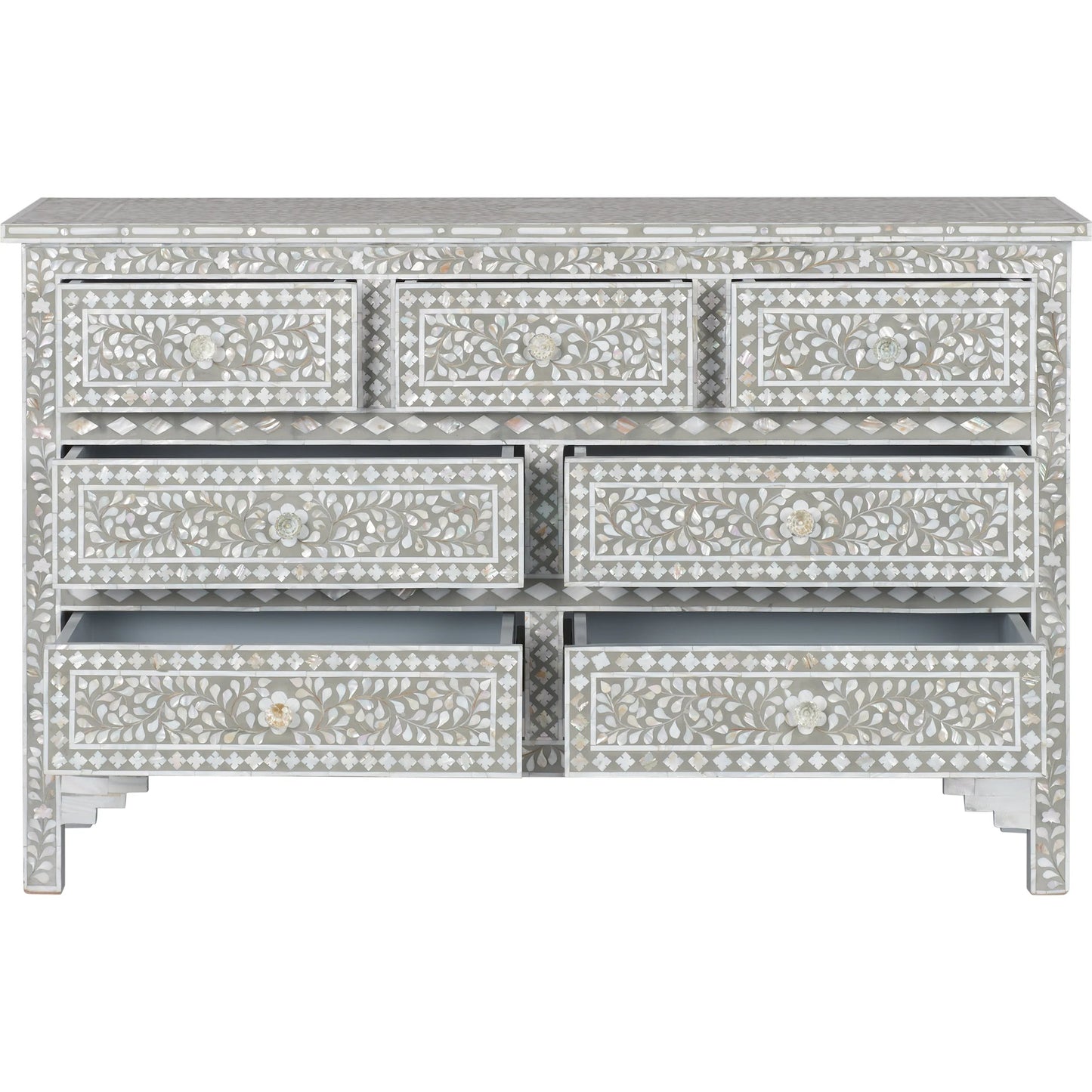 005 SI-2387669 | Additional Silo | Charles Chest by Chelsea House in gray, mother of pearl. Made from unique in a traditional style.