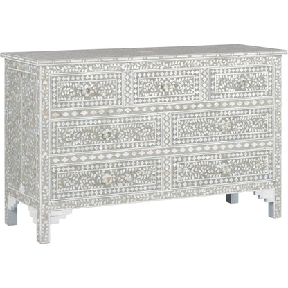 Charles Chest by Chelsea House in gray, mother of pearl. Made from unique in a traditional style.