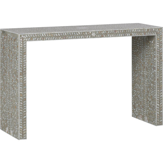 Fusion Inlay Console Table by Chelsea House in gray, mother of pearl. Made from unique in a unique style.
