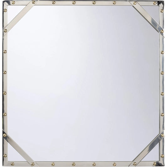 Rivet Mirror by Chelsea House in polished nickel, polished brass, clear. Made from unique in a unique style.