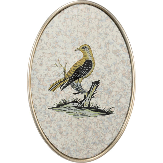 Oval Antiqued Mirrored Bird-A by Chelsea House in antique silver leaf, hand painted, antiqued. Made from unique in a unique style.