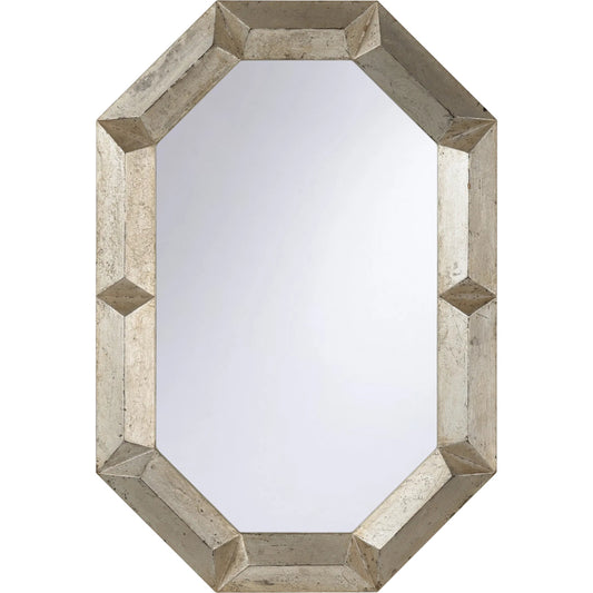 Henril Oval Mirror by Chelsea House in aged silver leaf, clear. Made from unique in a unique style.
