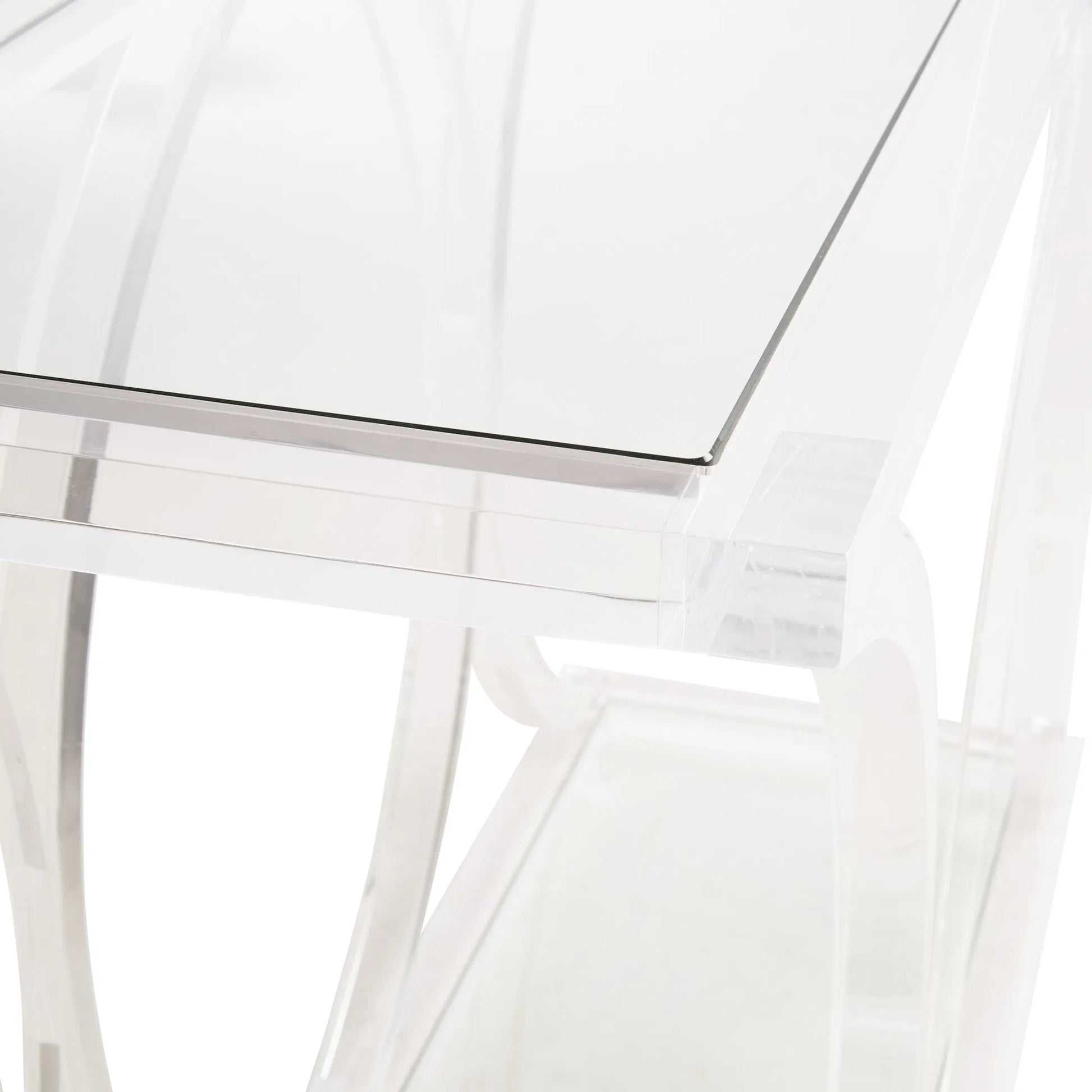 Sweeping Acrylic Console by Chelsea House in clear. Made from unique in a transitional style.