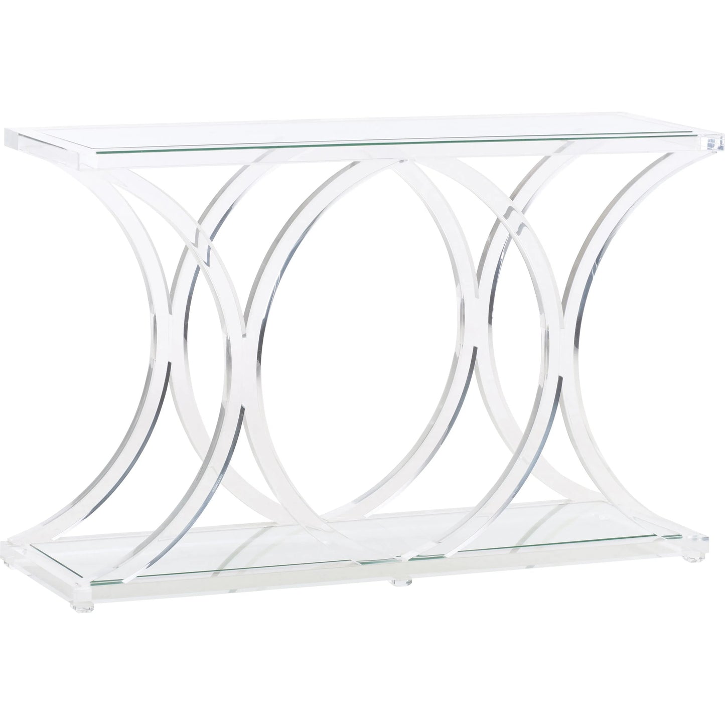 001 SI-2387858 | Primary Silo | Sweeping Acrylic Console by Chelsea House in clear. Made from unique in a transitional style.