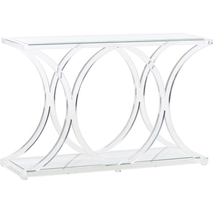 Sweeping Acrylic Console by Chelsea House in clear. Made from unique in a transitional style.