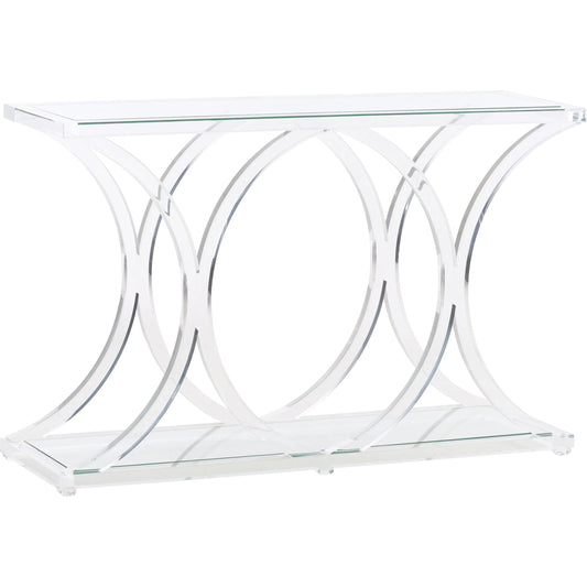 Sweeping Acrylic Console by Chelsea House in clear. Made from unique in a unique style.