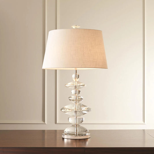 Tribal Lamp by Global Views in nickel. Made from crystal in a modern style.