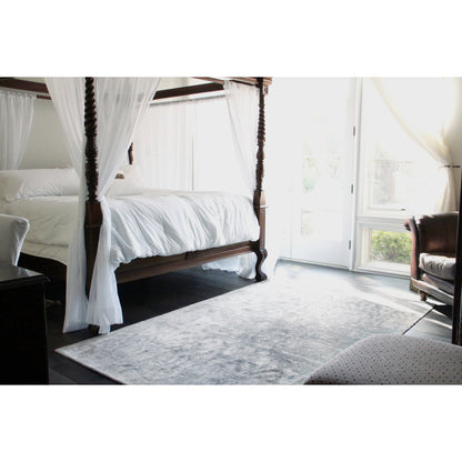 Antique'd Pattern Silk Rug by Exquisite Rugs. Made from bamboo silk in a unique style.