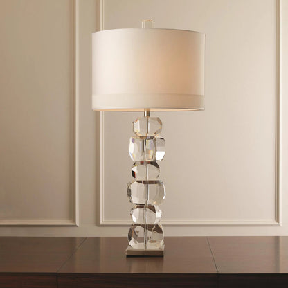 Stacked Gemstone Lamp by Global Views. Made from crystal, nickel in a modern style.