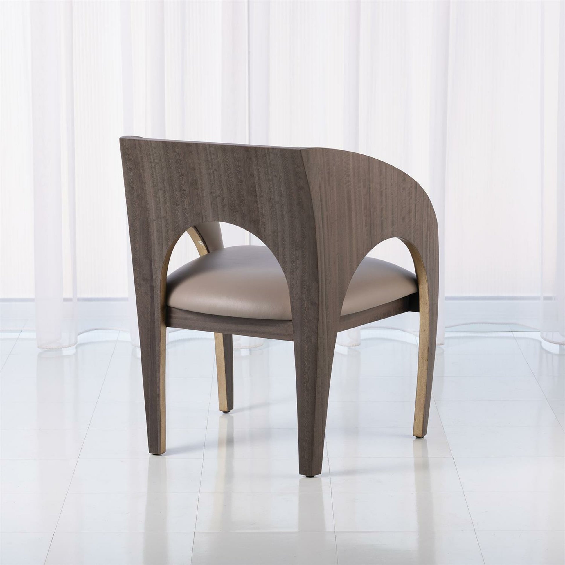 Arches Occassional Chair by Global Views in muslin. Made from wood, muslin fabric in a modern style.