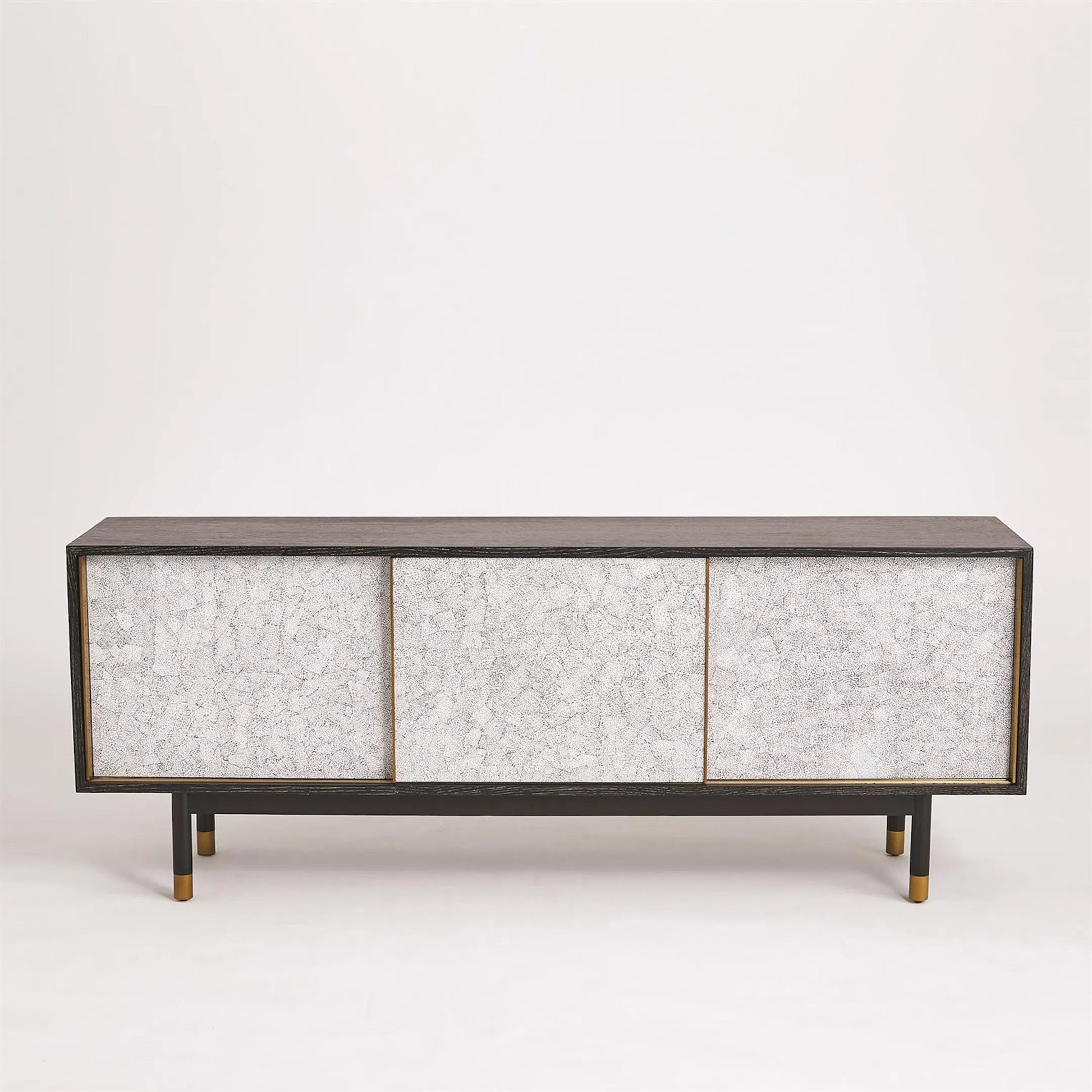 Ostara Media Cabinet by Global Views in acacia, oak. Made from beech, mdf, brass sabots, egg shell in a modern style.