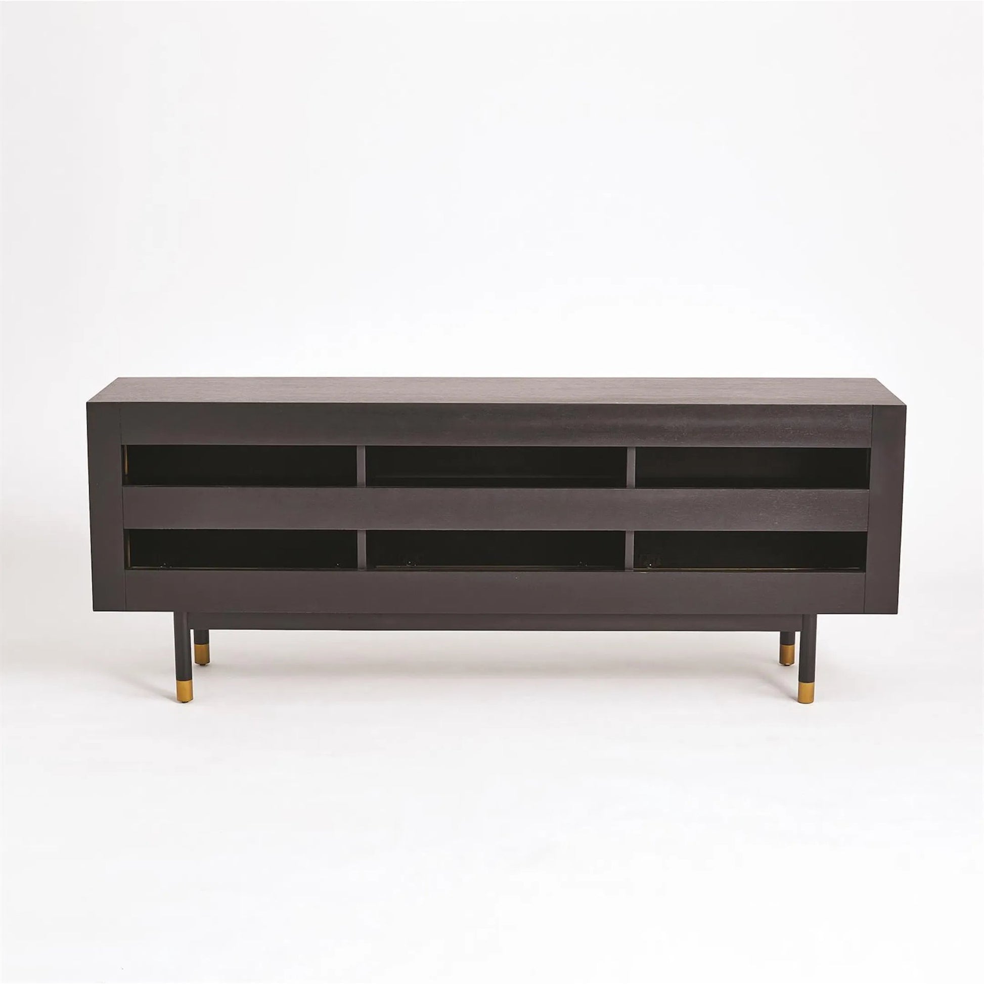 Ostara Media Cabinet by Global Views in acacia, oak. Made from beech, mdf, brass sabots, egg shell in a modern style.