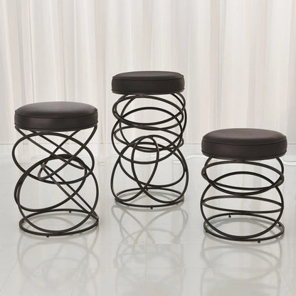 Ring Bar Stool by Global Views in brown, black powder coat. Made from iron in a modern style.