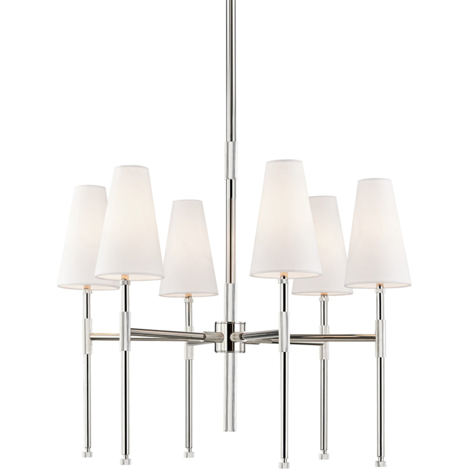 Bowery Chandelier by Hudson Valley in aged old bronze. Made from brass in a transitional style.