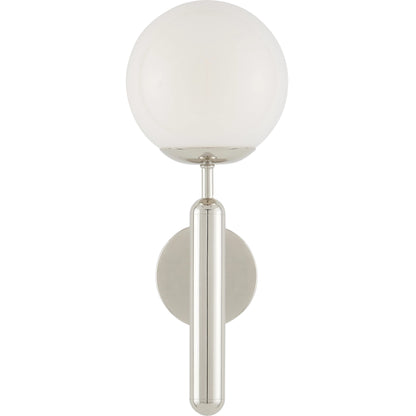 Barbican Single-Light Wall Sconce by Currey and Company. Made from metal, glass in a modern style.