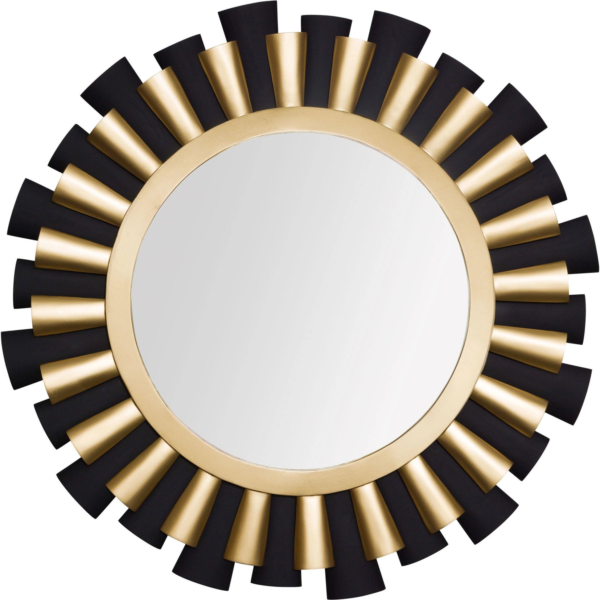 Daphne Wall Mirror by Varaluz in matte black/french gold. Made from unique in a modern style.