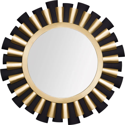 Daphne Wall Mirror by Varaluz in matte black/french gold. Made from unique in a modern style.