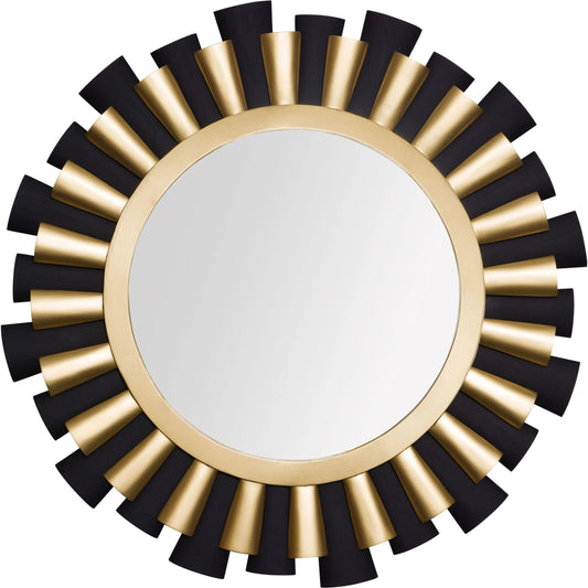 Daphne Wall Mirror by Varaluz in matte black/french gold. Made from unique in a modern style.