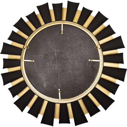 Daphne Wall Mirror by Varaluz in matte black/french gold. Made from unique in a modern style.