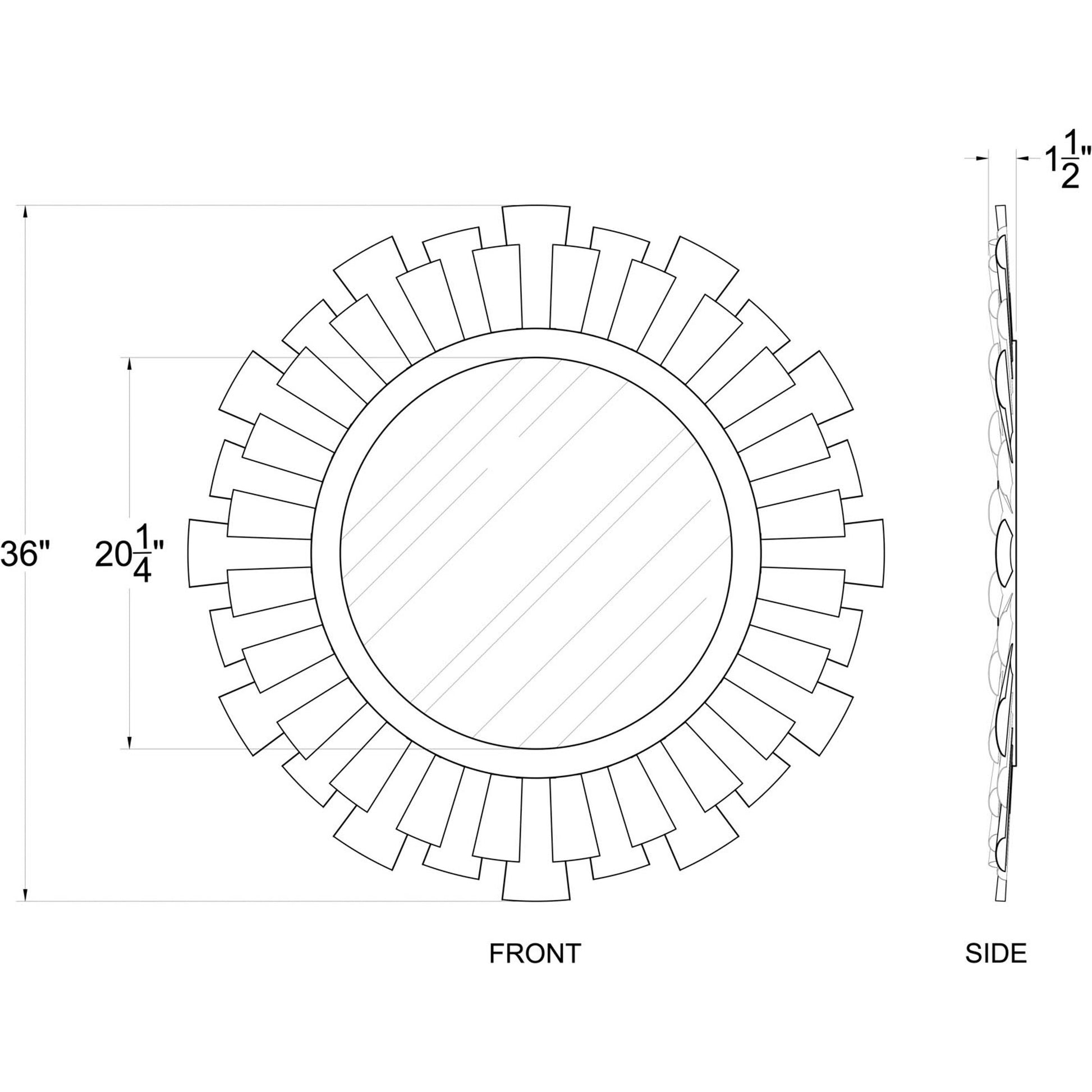 Daphne Wall Mirror by Varaluz in matte black/french gold. Made from unique in a modern style.