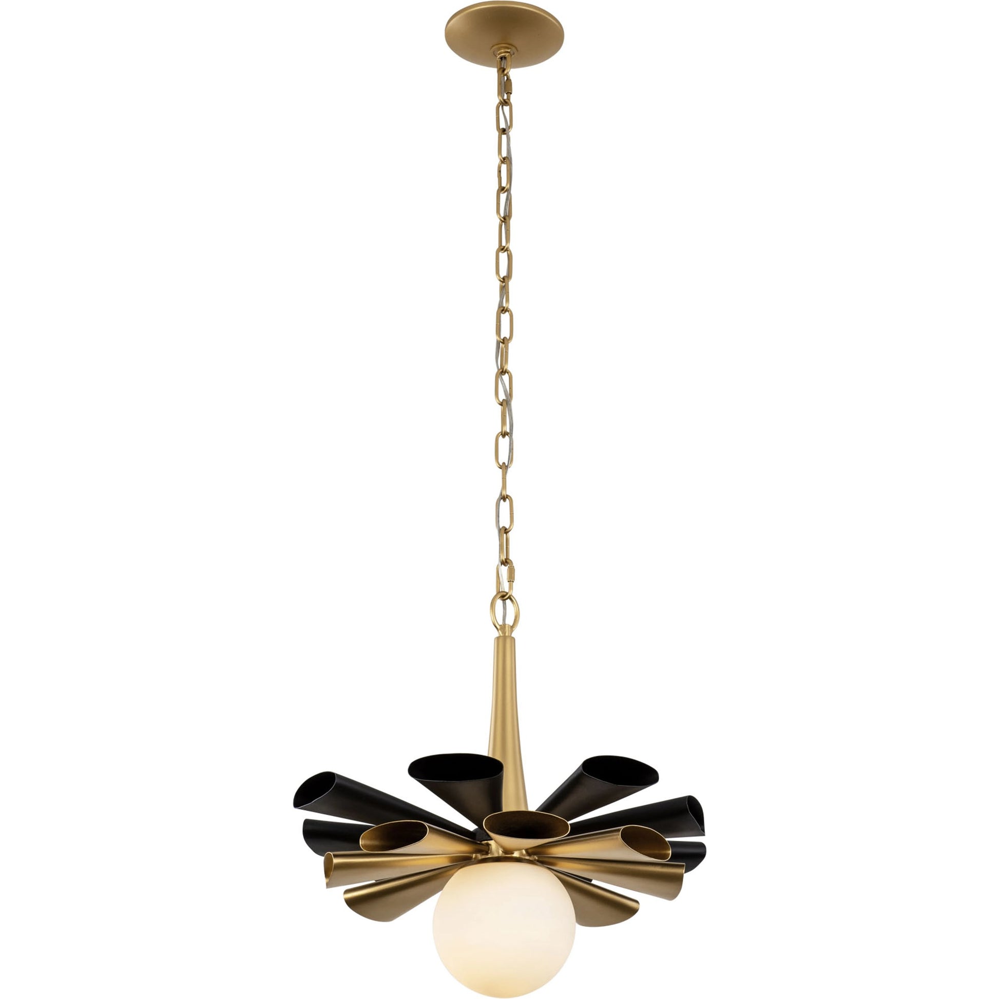 Daphne Pendant by Varaluz in matte black/french gold. Made from unique in a modern style.