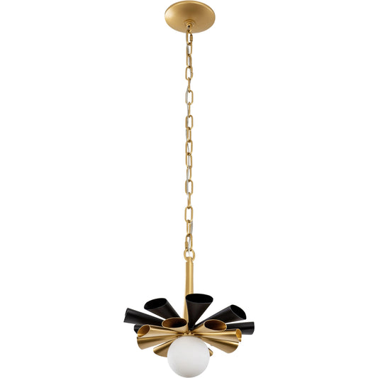 Daphne Pendant by Varaluz in matte black/french gold. Made from unique in a modern style.
