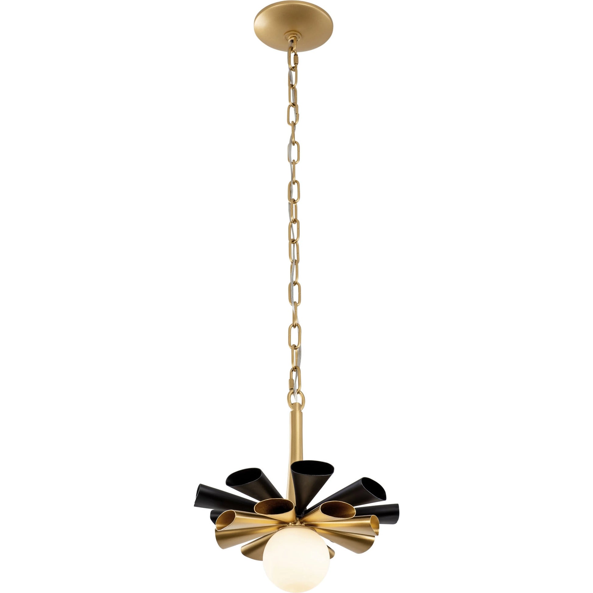Daphne Pendant by Varaluz in matte black/french gold. Made from unique in a modern style.