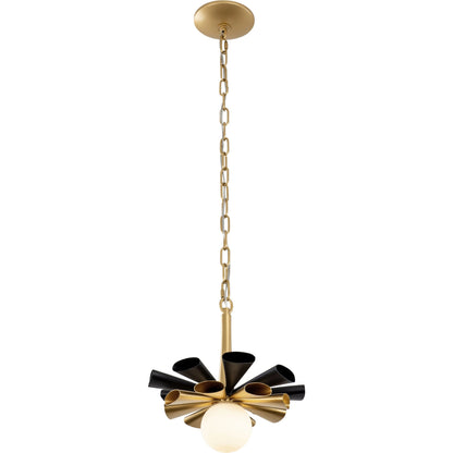 Daphne Pendant by Varaluz in matte black/french gold. Made from unique in a modern style.