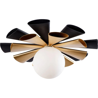 Daphne Convertible Flush Mount/Sconce by Varaluz in matte black/french gold. Made from unique in a modern style.