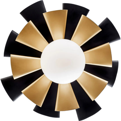 Daphne Convertible Flush Mount/Sconce by Varaluz in matte black/french gold. Made from unique in a modern style.