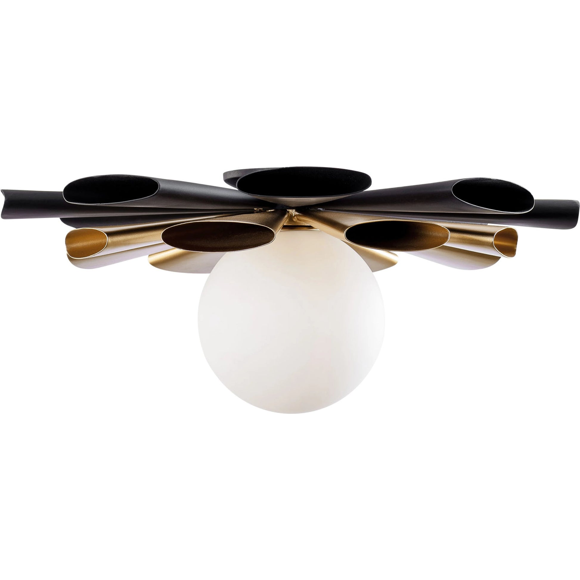 Daphne Convertible Flush Mount/Sconce by Varaluz in matte black/french gold. Made from unique in a modern style.