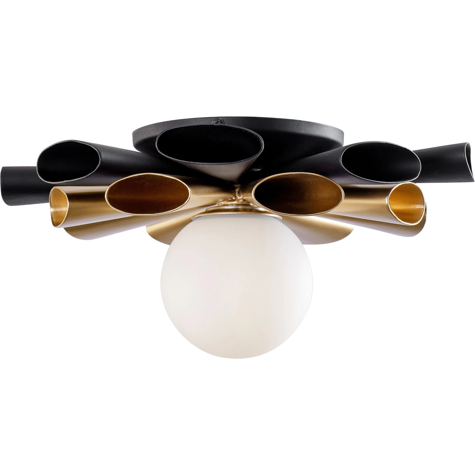 Daphne Convertible Flush Mount/Sconce by Varaluz in matte black/french gold. Made from unique in a modern style.