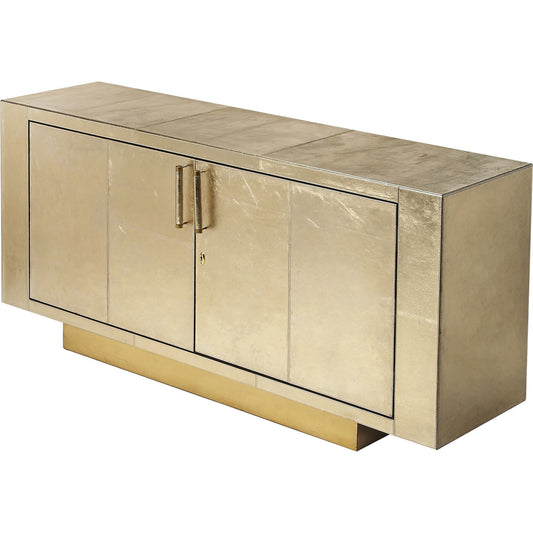 Francois Buffet by Butler Specialty Company in gold and cosmopolitan. Made from marandi wood solids, mdf, leather, polysuede cloth, brass in a eclectic & global style.