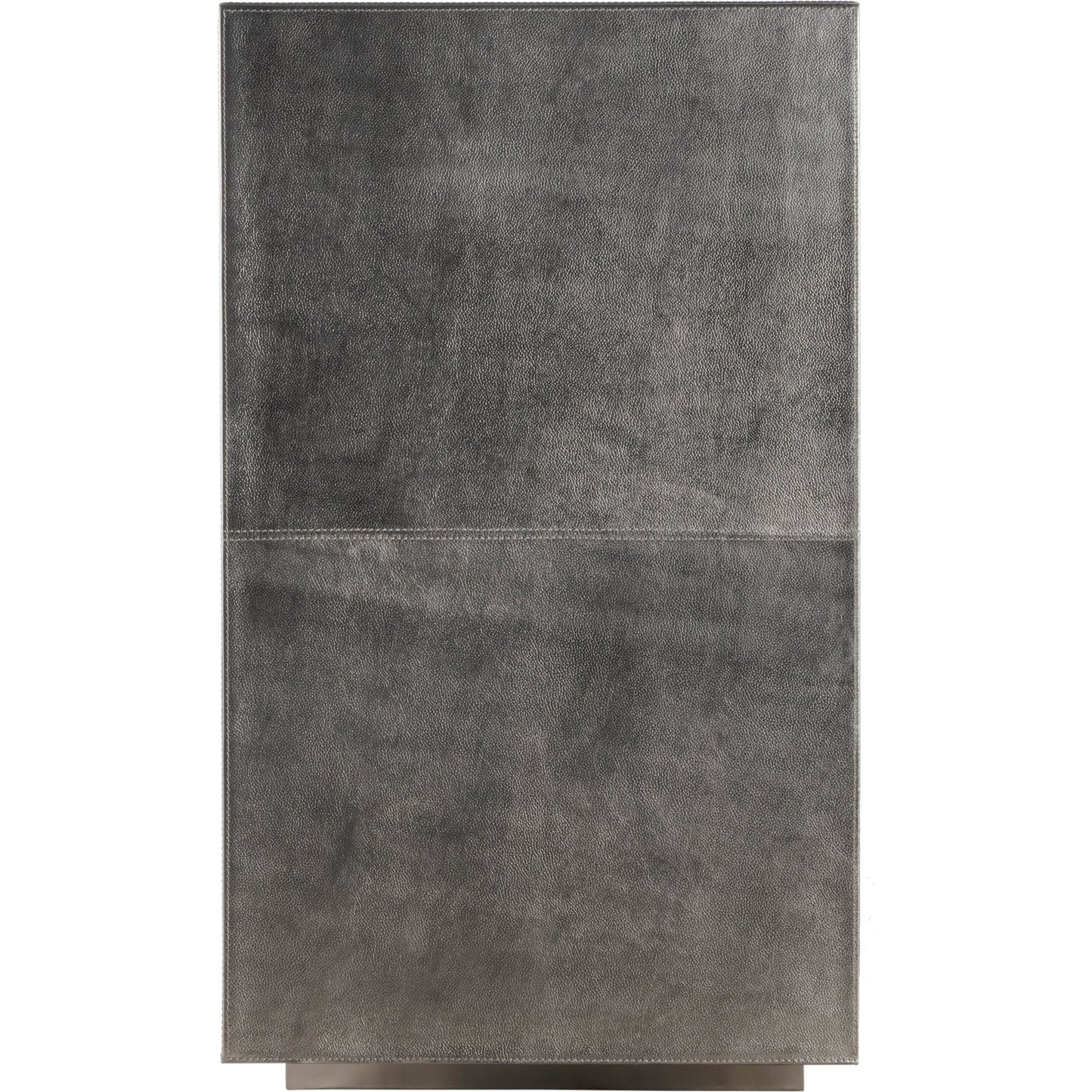 005 SI-2021941 | Additional Silo | Francois Leather Sideboard by Butler Specialty Company in silver. Made from meranti wood solids, mdf, leather, polysuede cloth, stainless steel in a modern style.