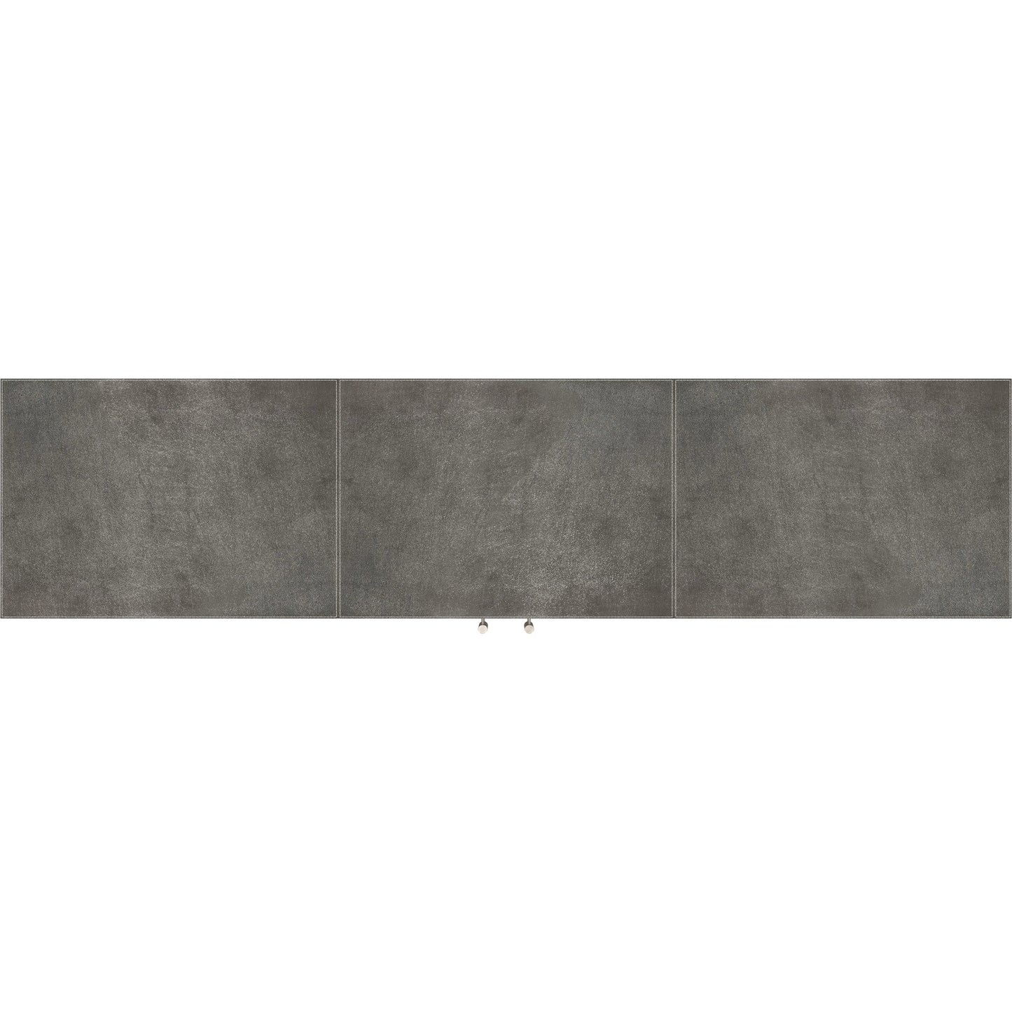 006 SI-2021941 | Closeup | Francois Leather Sideboard by Butler Specialty Company in silver. Made from meranti wood solids, mdf, leather, polysuede cloth, stainless steel in a modern style.