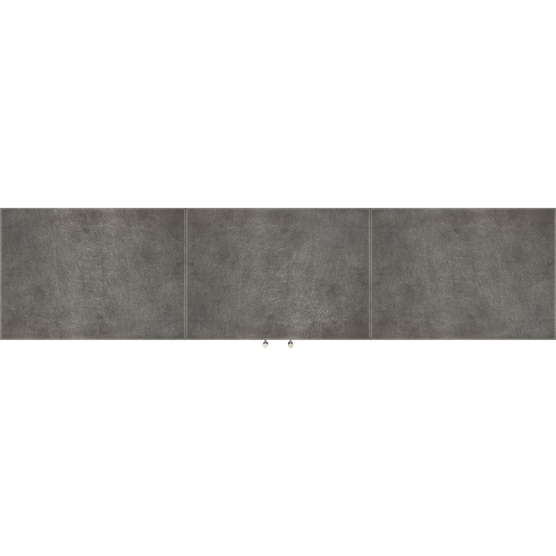 Francois Leather Sideboard by Butler Specialty Company in silver. Made from meranti wood solids, mdf, leather, polysuede cloth, stainless steel in a modern style.