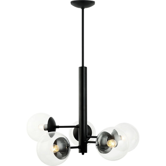 Mid-Century Chandelier by Varaluz. Made from unique in a transitional style.