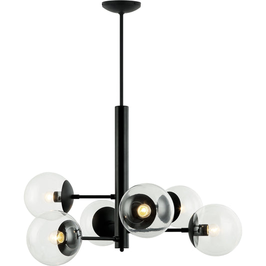 Mid-Century Chandelier by Varaluz. Made from unique in a transitional style.