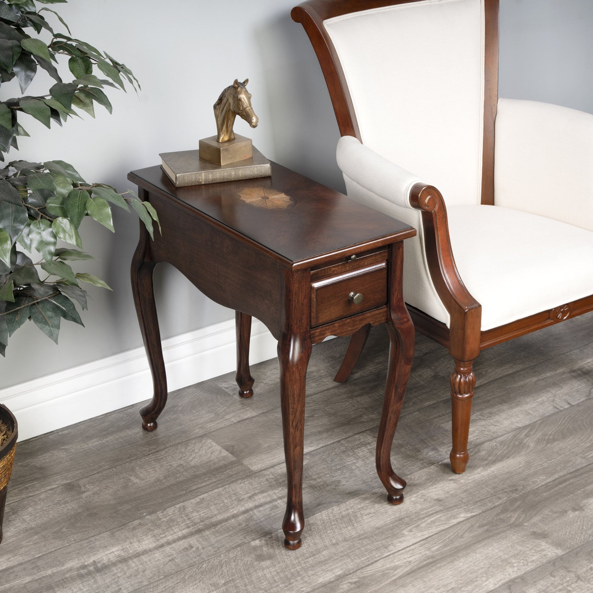 Croydon Plantation Cherry Chairside Table by Butler Specialty Company. Made from rubberwood solids, mdf, cherry, maple, walnut veneers in a traditional style.